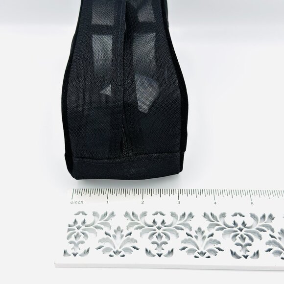 3691 DIOR BLACK MESH POUCH COSMETIC BAG - Picture 3 of 6